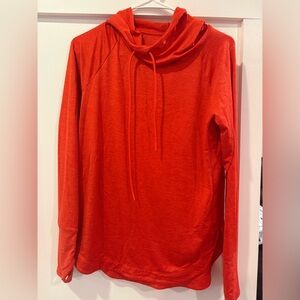 Athleta orange cowl neck